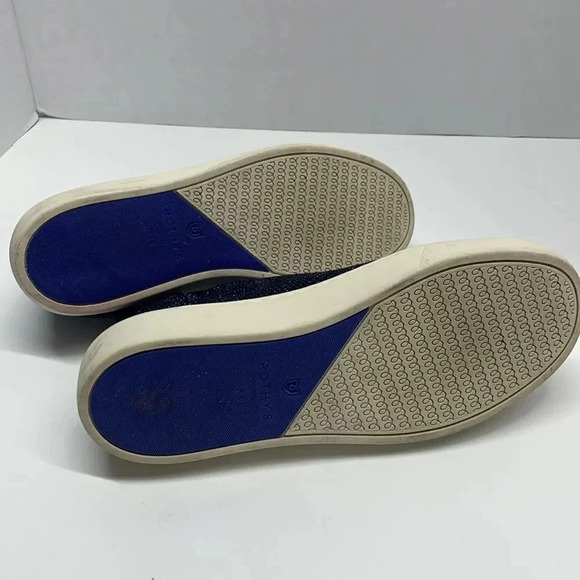 Rothys Chelsea Sneaker Shoes High Top Metallic Lattice Stitch Blue Size 5.5 - Picture 11 of 14